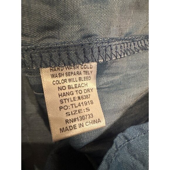 Umgee Blue Tencel Cold Shoulder Ruffle Hem Tunic Top Small new - Picture 5 of 7